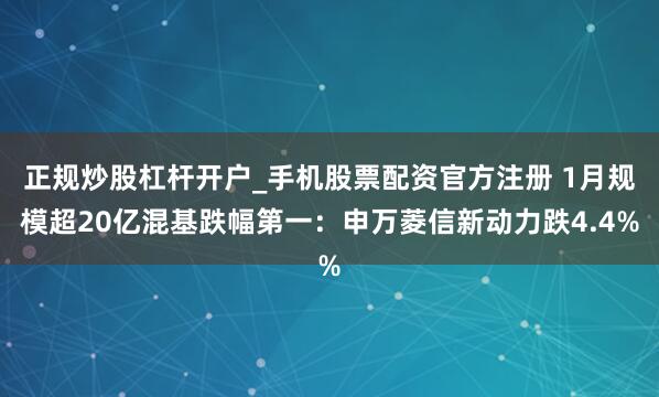 正规炒股杠杆开户_手机股票配资官方注册 1月规模超20亿混基跌幅第一：申万菱信新动力跌4.4%